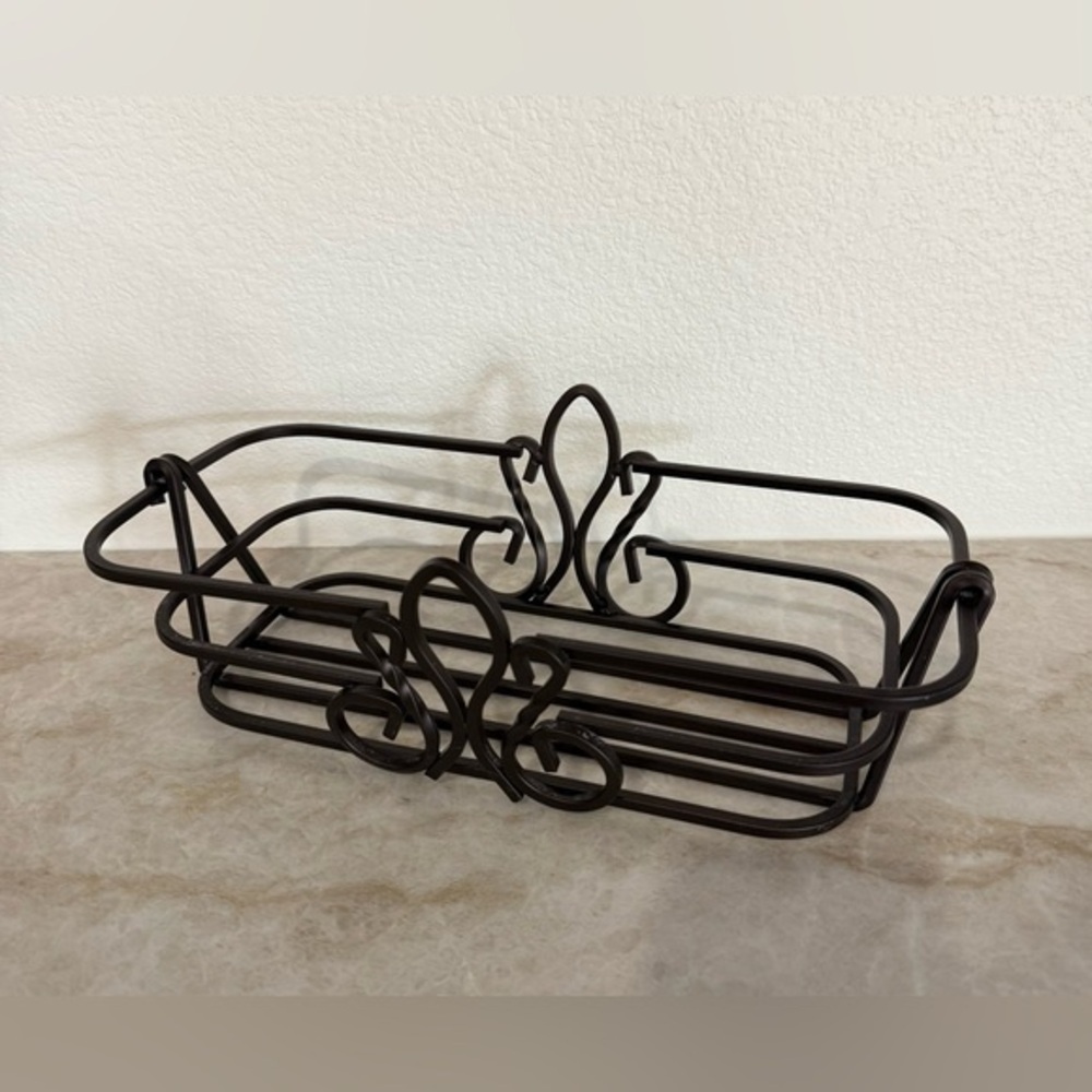 Oil Rubbed Bronze Colored Metal Bath or Bread Basket